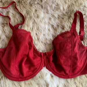 Chantelle Red "Parisian Plunge" Bra 34G